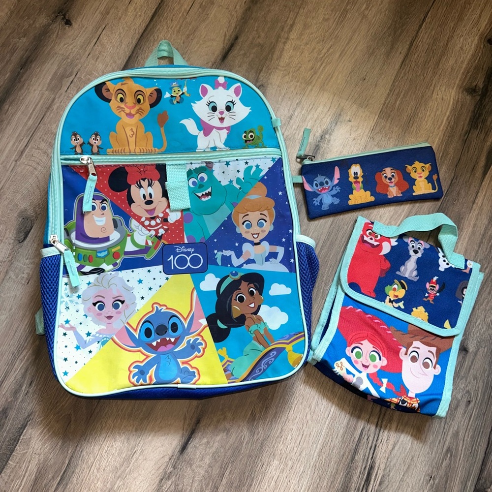 Disney Character Backpack Set - Blue and Yellow